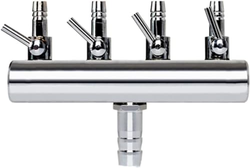 Air Flow Control Lever Valve4-Way with Airline Tubing Connector for Aquarium, Fish Tank