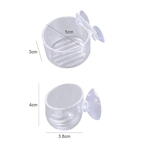 Fish Tank Plant Cup 6PCS Aquarium Growing Cups Acrylic Waterweed Cup Aquarium Decoration Plant Cup Pot with Suction Holder Mini Gardening Vase Feeder