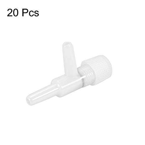 uxcell Aquarium Air Valve 2 Way Air Pump Control Valves for Fish Tank Plastic White 20Pcs