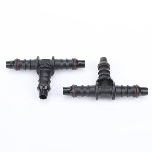 AC PERFORMANCE Plastic 5/16" Barb Tee, T Splitter Fuel Quick Connector, Pack of 2 - color: T Shape, size: 5/16" - 2PCS
