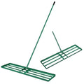 Goplus Lawn Leveling Rake, 42" x 10" Heavy Duty Level Lawn Tool w/ Ergonomic Handle for Soil, Effort-Saving Landscape Rake for Garden, Backyard, Golf Course, Farm, Pasture - style: 42" x 10", Green