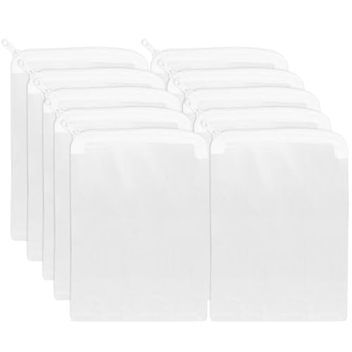 Segarty Aquarium Media Bags, 10PCS 7.7x5.9in Nylon Mesh Aquarium Filter, Media Bags with Plastic Zipper, Fish Tank Net Bags for Pellet Carbon, Bio Balls, Ceramic Rings, Ammonia Remover, White - color: high flow（white）, size: 7.7" x 6"