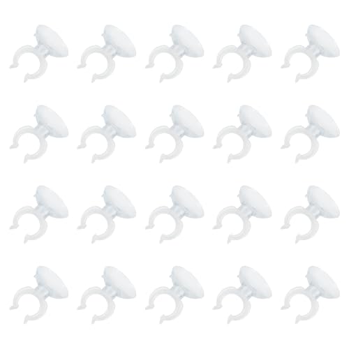 uxcell 20Pcs Aquarium Suction Cup Clips, 17mm Airline Tube Holders Clamps Cup Holder Sucker Tube Sucker for ID Airline Tubing Fish Tank, Clear