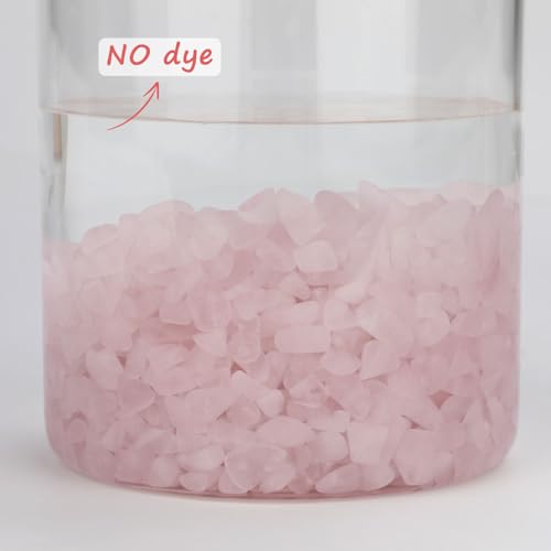 gemshan 2lb Rose Quartz Chips Natural Crushed Crystal Chip Bulk 7mm-9mm Irregular Healing Crystal Stone for Aquarium Vase Plant Decoration Craft DIY (Rose Quartz) - color: Rose Quartz