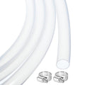 MECCANIXITY 3.3ft Clear Silicone Rubber Tubing 1/2" ID Plastic Tube Flexible Air Hose for Brewing, Wine Making, Pump Siphon, 12.7mm x 14.3mm, with 2pcs Clamps - color: Clear, size: 12.7mm x 14.3mm