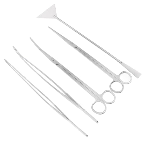 GANAZONO 5pcs Aquarium Maintenance Tool Set Scissors Tweezers Shovel for Water Plants Care and Aquascaping Ergonomic Design for Easy Handling and Use