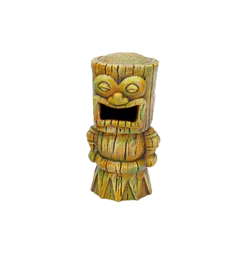 Penn-Plax 1 Piece Only Assorted Tiki Resin Ornaments | Aquarium Décor for Fish Tanks | Small - size: 1 Face