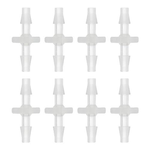 uxcell 8Pcs Plastic Hose Barb Fitting, 1/8" x 1/8" Barb Pipe Connectors Hose Fitting Adapter Splicer Mender Adapter Union for Fuel Gas Liquid Air Hose Repair - size: 1/8" x 1/8"