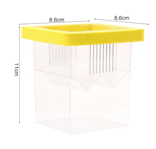 Hatching Container Pet House Floating Breeding Box for Aquarium Fish Tank Breeder(Yellow) - color: Yellow