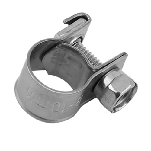 10pcs Stainless Steel Hose Clamps – Adjustable 6-20mm Fuel Line Pipe Clips for Air, Water, Silicone & Fuel Hoses (8-10Mm) - size: 8-10Mm