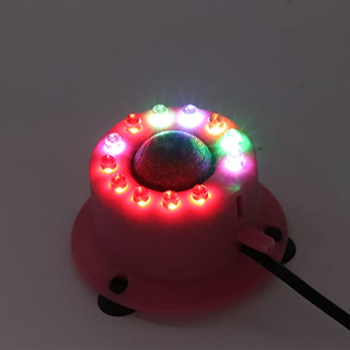Fish LED Bubble Stone Disk Light,Aquarium Air Bubble LED Round Light Fish Air Bubbler Decoration Light for Illumination Oxygenation Decorations ()(#2)