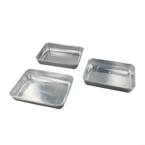 Leak Proof Stainless Steel Food Storage Containers, Metal Lunch Boxes with Lids for Meal Prep, Reusable Box Set, Square Tray for Grilling Fish, Picnic Food Keeper, 3 packs