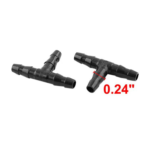 uxcell 10 Pcs 6mm Dia 3 Ways T Shape Airline Air Tube Connectors for Aquarium