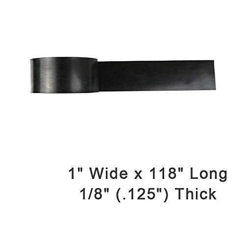 NABOWAN Solid Rubber Strips 1/8" (.125") Thick x 1" Wide x 120" Long, Thin Neoprene Rubber, Perfect for DIY Gasket Material, Sealing, Liner, Shield, Padding, Mat - size: 1" Wide x 120" Long, style: 1/8" (.125") Thick