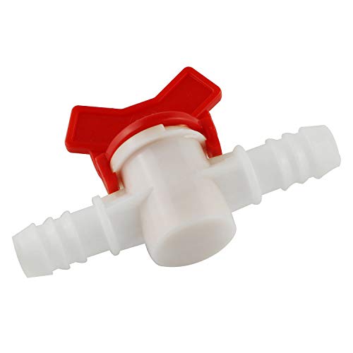 DGZZI Barbed Ball Valve 2PCS 1/2-Inch ID In-Line Ball Valve Shut-Off Switch with Hose Barb for Drip Irrigation and Aquariums White - size: 0.5 Inch
