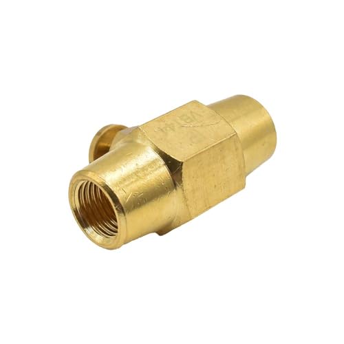Interstate Pneumatics VBT44 - Brass Button Valve 1/4 Inch x 1/4 Inch Female NPT, Red, Small, AMT-VBT44