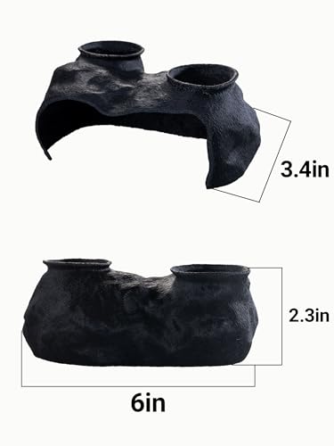 Dual-Entrance Rock-Texture Cave – Fish Tank Decor & Aquarium Cave with 2 Tunnels, Pleco Cave 6×3.4×2.3in