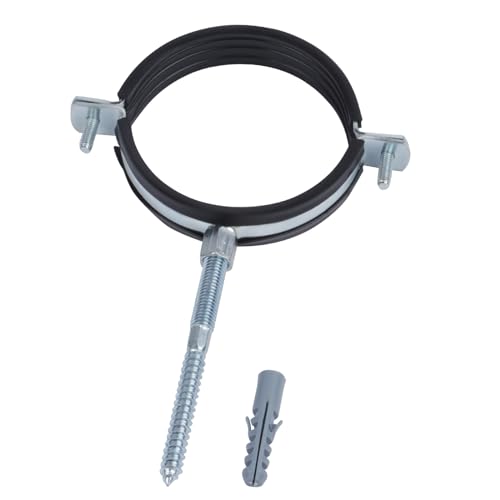 4 PCS Split Ring Pipe Hanger, Heavy Duty Adjustable Pipe Bracket Clamp with Screw & Expansion Tube, Wall Ceiling Mount Galvanized Iron Pipe Strap Supports Fit for Pipe OD 3.4-3.6 Inch(87-92mm) - size: Fit For Pipe OD 3.4-3.6 inch (87-92mm)
