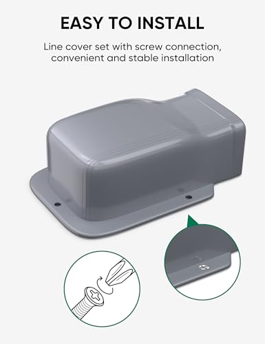 3" Entry Wall Cover Line Cover Set Parts PVC Accessory for Decorative for Ductless Mini Split, Central AC and Heat Pumps, Grey - color: Gray, size: 3 inch