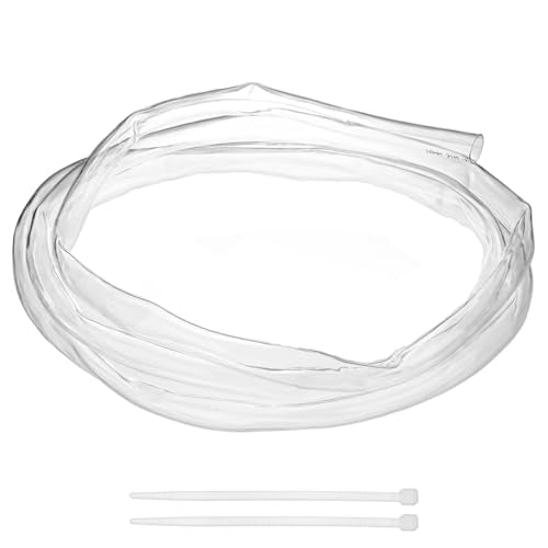 M METERXITY Vinyl Tubing 16mm ID x 19mm OD 10ft Flexible Plastic Tube with 2 Hose Ties, Lightweight Hybrid PVC Hose for Water Gardening/Airline/Aquarium Tubing [Clear] - size: 16mm ID x 10ft