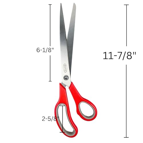 KUTZ 11.5" Premium Stainless Steel Scissors | Great For Office, Home, School Settings | Ideal For Cutting Paper, Scrapbooking, Cardboard, or Fabric - size: 11.5"