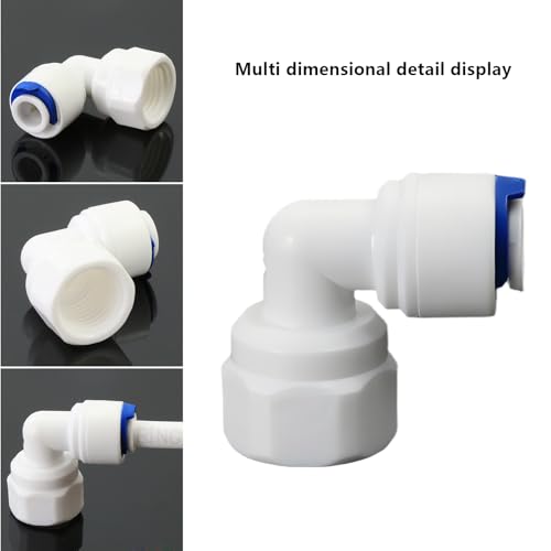1/4"F to 1/4" Tube Elbow Push-Fit Adapter, 5 Pcs | Quick-connect adapter for RO reverse osmosis water filter systems, beverage dispensers & water purifiers. - size: 1/4"FPT to 1/4" QC Elbow Adapter