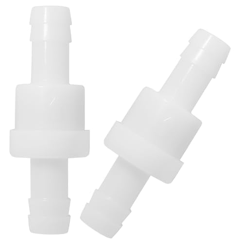 Luomorgo 2 Pcs 3/8" Inline Check Valve - PVDF Plastic One-Way Non-Return Air Check Valve - Ozone Resistant for Fuel, Oil, Water, Air, Gas Pumps & Systems - size: 3/8 Inch