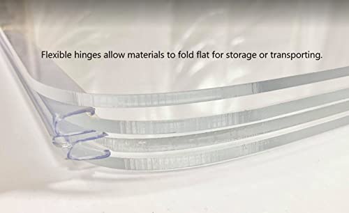 DistinctAndUnique Clear PVC Hinge Piano Style for 3/16" (4.5mm) Material, 60 Inch, 4 Pack No Screw or Glue Plastic Aquarium Lid Hinges for Plexiglass Panels, Golf Cart Windshield Hinge Acrylic Panels - size: 60 Inch