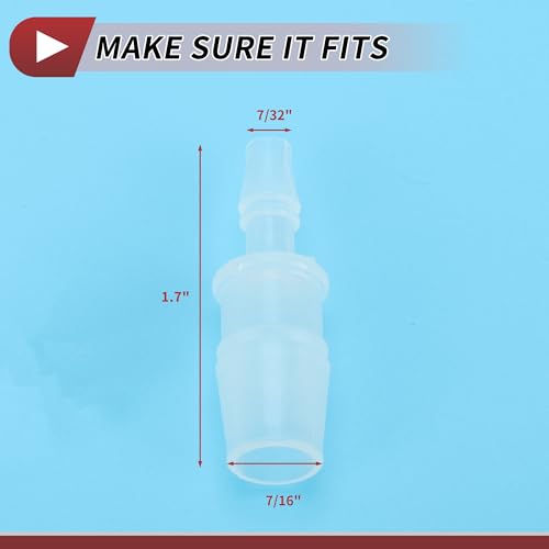 5 Pcs Aquarium Plastic Hose Barb Fitting 7/32" to 7/16" Hose ID Connectors Clear Plastic - size: 7/32"-7/16"