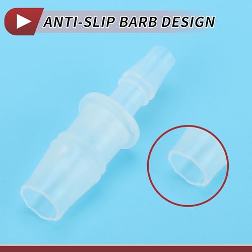 5 Pcs Aquarium Plastic Hose Barb Fitting 7/32" to 3/8" Hose ID Connectors Clear Plastic - size: 7/32"-3/8"