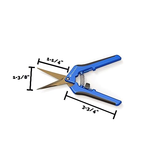 Happy Hydro Trimming Scissors - Curved Tip - Titanium Coated Blades with Spring-Loaded Comfort Grip Handles - 2 Pack
