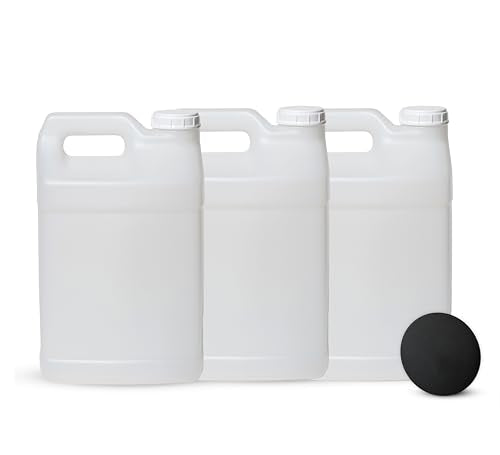 FastRack 2.5 Gallon Water Jug (Pack of 3) w/ 1 Black Rubber Cap Gripper | Reusable Plastic Jug with lid for Liquids | Heavy-Duty Water Container for Storage, Camping | BPA-Free Gallon Jugs with Lids - size: 3 Pack