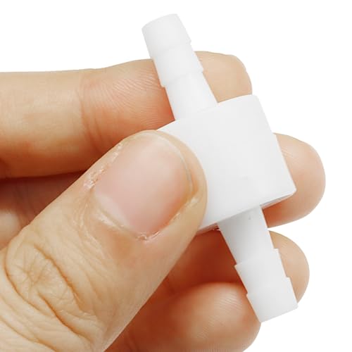 Check Valve 1/4" Plastic Barb Hose One Way Inline Check Valve Non Return Ozone Resistance PVDF for Fuel Gas Oil Water Air, Pack of 2 - size: 1/4 Inch