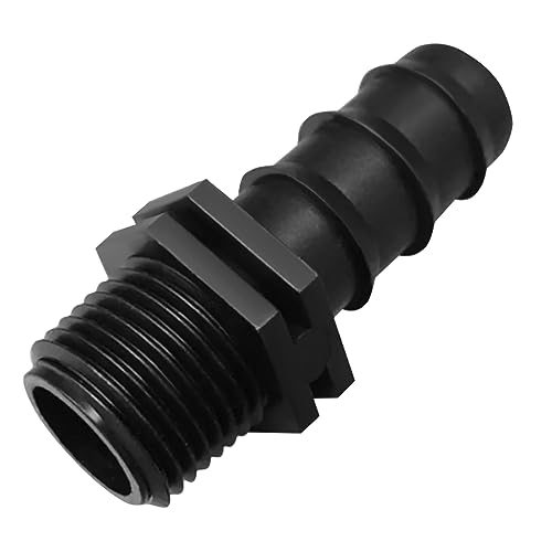 Lakesstory 3/4 Inch PVC Barbed Hose Connector - Sch 40, 3/4 Inch MNPT Male Pipe Thread, Black, 1 Piece, 2.5 Inch Length - color: Black, size: 3/4 in hose connector