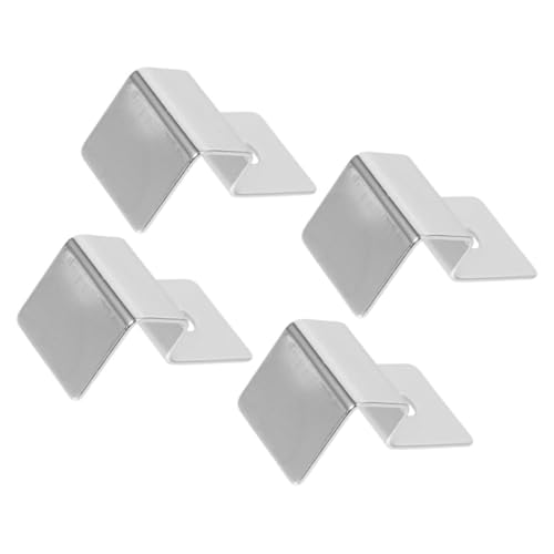 Levemolo 4pcs Stainless Steel Aquarium Lid Clips Heavy-Duty Fish Tank Glass Cover Supports Resistant Brackets for Secure Fish Tank Glass Lids for Aquariums