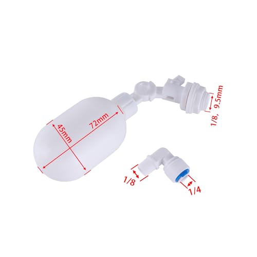 1/4 inch Tube Float Valve Kit,Plastic Float Valve,Ball Float Switch to Auto-Fill Water Stock Tank for Bucket, Water Reservoir,Fish Aquarium,Aquariums