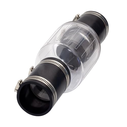 2 Inch Sump Pump Check Valve for Condensate and Sewage Pipes,Silent Check Valve for Backflow Prevention,Loaded Flapper, One-Way Drain Valve,Includes Steel Clamps Fits 2" Schedule 40 Pipe