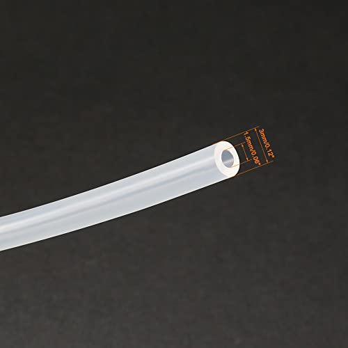 uxcell 1.5mm x 3mm High Temp Resistant Soft Clear Silicone Tube Hose Pipe 1M Length