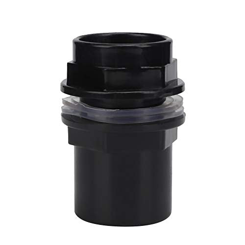 5Pcs PVC Aquarium Pipe Connector, 25mm Straight Tube Joint, Black Water Fitting for Fish Tank Filter System, Leak Proof Design (1.6in) - size: 1.6in