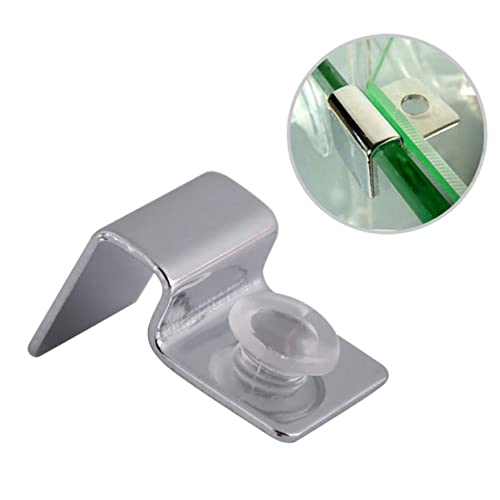 Ipetboom 2sets 6mm Aquarium Clips for Glass Cover Fish Tank Acrylic Clips Tank Lid Support Holders 4pcs*2 - color: Silverx2pcs, size: Size 1x2pcs