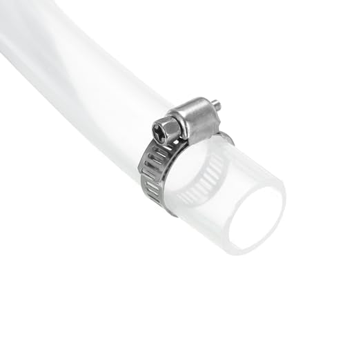 uxcell Silicone Tubing 18mm(0.7") ID 22mm(7/8") OD 10ft Silicone Rubber Tube Air Hose Water Pipe Clear with Clamps - size: 18mm x 22mm