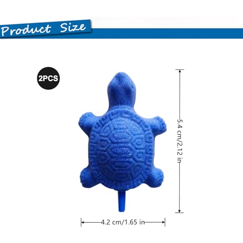 2 PCS Turtle Aquarium Bubble Air Stone Professional Aquarium Aerator Fish Tank Aerator Turtle Air Stone Turtle Aquarium Accessories for Aquariums, Fish Tanks, Hydroponics(Blue)