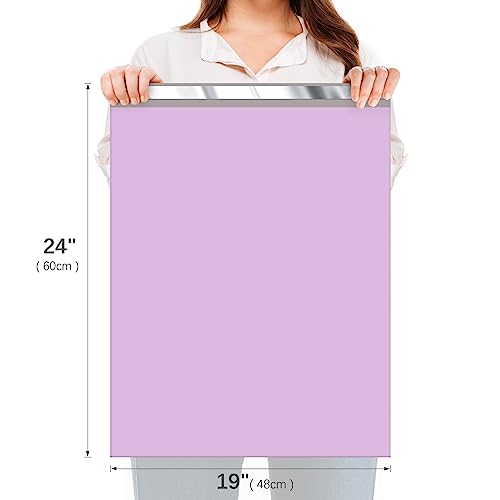 Fuxury Large Poly Mailers 24x24" 300 Pcs, Bulk Shipping Bags for Clothing, Strong Adhesive Shipping Envelopes for Small Business Suppliers,Waterproof Mailers Poly Bags Mailing Envelopes LightPurple - color: Light Purple, size: 24x24" 300pcs