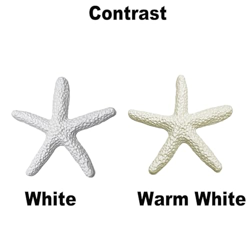 Artificial Resin Starfish Decoration - Perfect for Aquariums, Vases, Party Gardens - Starfish Pendant for Ocean Themed Shell Decorations 44 Warm White - color: Cream-coloured