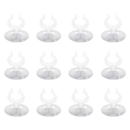 MroMax Aquarium Suction Cup Clips Airline Tubing Hose Heater Clips Clamps Holder for Fish Tank Clear 23mm to 27mm 12Pcs - size: 12pcs 23mm to 27mm