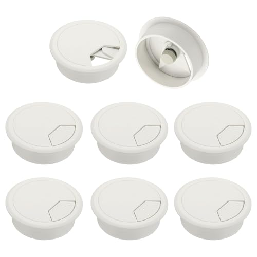 M METERXITY 8-Pack Cable Hole Cover, 2.3 Inch 59mm ABS Desk Cable Wire Cord Grommet Hole Cover for Home/Office Desktop Wire Organizer [White] - color: White, size: 2.3"