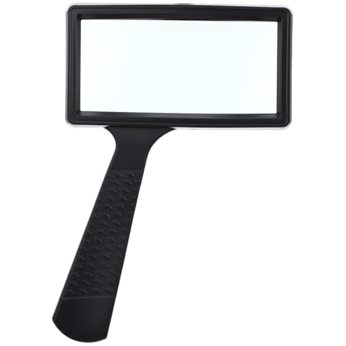 Book Magnifier Black Handheld 5X Magnifying Glass, Rectangle Reading Glass Magnifier Gadgets for Seniors, Large Scratch-Resistant Magnifying for Readings Hobbies Repair Observation