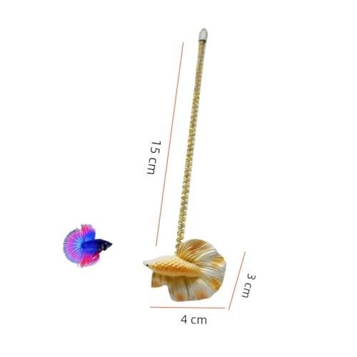 1 Pack Interactive Betta Fish Flare Stick Toy for Betta Tanks - Simulated Betta Training Teasing Toy for Betta Color Grow and Good Behavio (Yellow) - color: Yellow