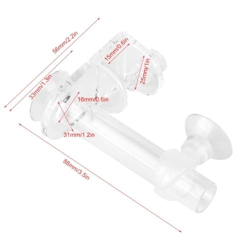 Aquarium Feeding Tube 88mm with Fixing Bracket Leak-Proof Design with Suction Cup Clamps Glass Fish Feeder for Aquariums