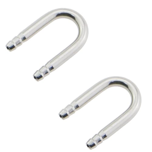 2PCS Stainless Steel Aquarium U Tube Fish Aquarium Air Pump Oxygen System U Tube Connector Aquarium Accessories Suitable for 0.15in/4mm Air Hose